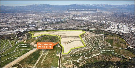 Site of the Puente Hills Regional Park in the San Gabriel Valley