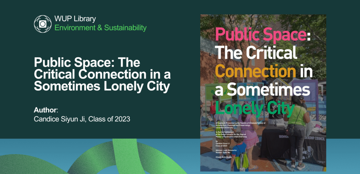 Public Space: The Critical Connection in a Sometimes Lonely City